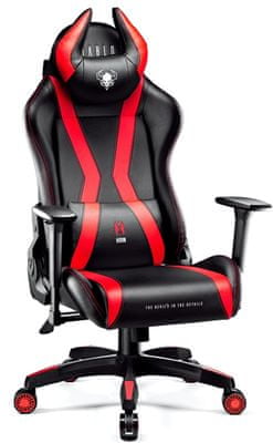 Diablo-Chairs X-Horn 2.0, dětská, černá/červená (5902560336894) sportovní vzhled ergonomický komfort koženkové čalounění paměťová pěna