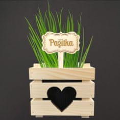 AMADEA Dřevěný zápich - cedulka na bylinky Pažitka, výška 20 cm, český výrobek
