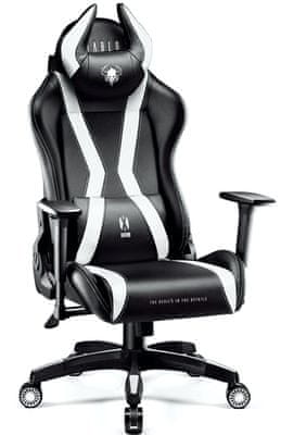Diablo-Chairs X-Horn 2.0, XL, černá/bílá (5902560336900) sportovní vzhled ergonomický komfort koženkové čalounění paměťová pěna