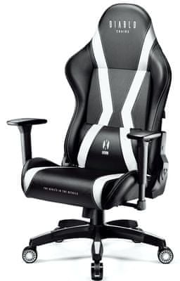 Diablo-Chairs X-Horn 2.0, XL, černá/bílá (5902560336900) výškové polohování funkce houpání stabilní základna