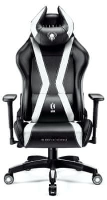 Diablo-Chairs X-Horn 2.0, XL, černá/bílá (5902560336900) herní ergonomická židle hybridní 3D nastavitelné područky výška od 170 cm