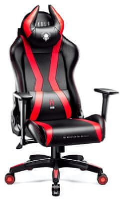 Diablo-Chairs X-Horn 2.0, XL, černá/červená (5902560336887) sportovní vzhled ergonomický komfort koženkové čalounění paměťová pěna