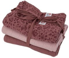 Lodger LODGER Swaddler Flower Tribe 3balení 70 x 70 cm Rosewood