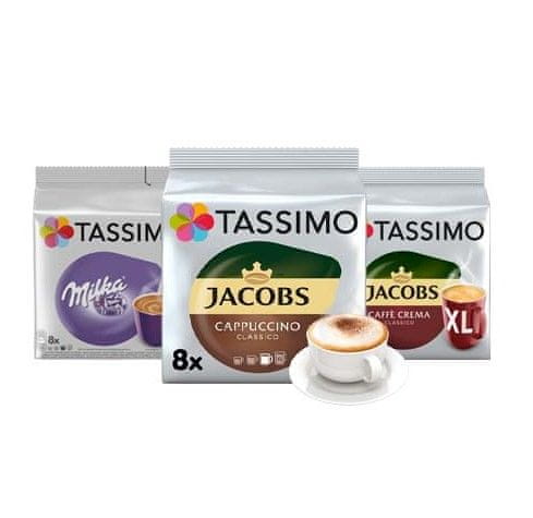 Levně Tassimo Tassimo PACK MALL kapsle -1x Cafe Crema XL, 1x Milka, 1x Cappucino