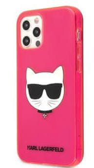 Karl Lagerfeld TPU Choupette Head Kryt pro iPhone 12 Pro Max 6.7 Fluo Pink KLHCP12LCHTRP
