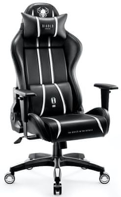 Diablo-Chairs X-One 2.0, černá/bílá (5902560337884) sportovní styl ergonomický komfort koženkové čalounění měkká pěna