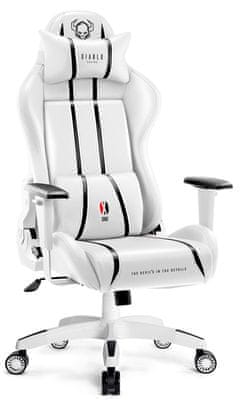 Diablo-Chairs X-One 2.0, bílá/černá (5902560337822) sportovní styl ergonomický komfort koženkové čalounění měkká pěna