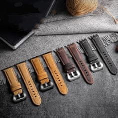 BStrap Leather Lux řemínek na Apple Watch 42/44/45mm, silver/brown