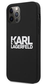 Karl Lagerfeld Stack White Logo Silikonový Kryt pro iPhone 12 Pro Max 6.7 Black KLHCP12LSLKLRBK