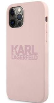 Karl Lagerfeld Stack Pink Logo Silikonový Kryt pro iPhone 12/12 Pro 6.1 Pink KLHCP12MSTKLTLP