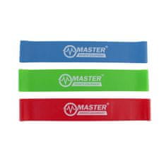 Master akční set posilovacích gum Aerobik Tone Loop - 0,3, 0,5 a 0,7 mm