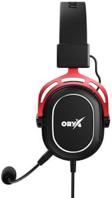 Niceboy ORYX X700 Legend, odnímatelný mikrofon, připojení USB 3,5mm jack, software Oryx, pohodlné nastavitelné náušníky ovladač na kabelut