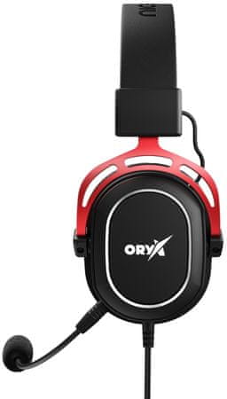 Niceboy ORYX X700 Legend, odnímatelný mikrofon, připojení USB 3,5mm jack, software Oryx, pohodlné nastavitelné náušníky ovladač na kabelut