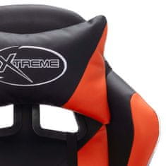 shumee Herní židle s RGB LED podsvícením oranžovo-černá umělá kůže