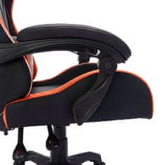 shumee Herní židle s RGB LED podsvícením oranžovo-černá umělá kůže