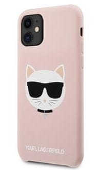 Karl Lagerfeld Choupette Head Silikonový Kryt pro iPhone 11 Pink KLHCN61SLCHLP