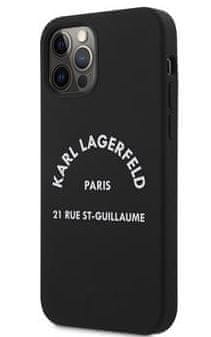 Karl Lagerfeld Rue St Guillaume Silikonový Kryt pro iPhone 12/12 Pro 6.1 Black KLHCP12MSLSGRBK