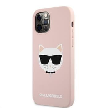 Karl Lagerfeld Choupette Head silikonový kryt pro iPhone 12 Pro Max 6,7 KLHCP12LSLCHLP, růžový