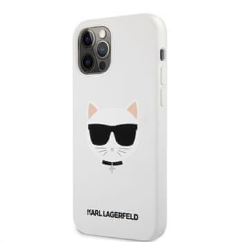 Karl Lagerfeld Choupette Head silikonový kryt pro iPhone 12/12 Pro 6,1 KLHCP12MSLCHWH, bílý