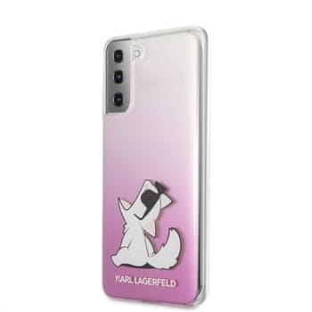 Karl Lagerfeld PC/TPU Choupette Eats kryt pro Samsung Galaxy S21+ KLHCS21MCFNRCPI, růžový
