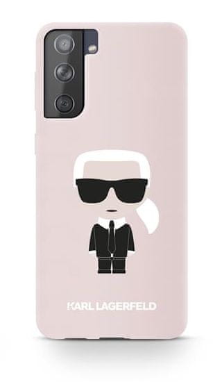 Karl Lagerfeld Iconic Full Body silikonový kryt pro Samsung Galaxy S21+ KLHCS21MSLFKPI, růžový