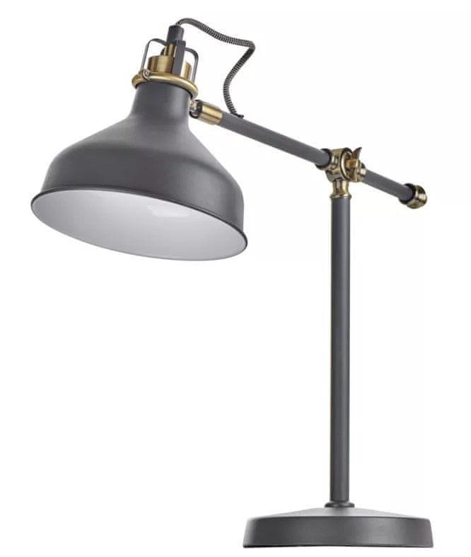 Levně Emos Stolní lampa HARRY na žárovku E27, tmavě šedá