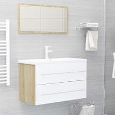 Greatstore 2dílný set koupelnového nábytku bílý a dub sonoma dřevotříska