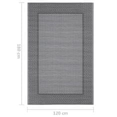 Greatstore Venkovní koberec šedý 120 x 180 cm PP