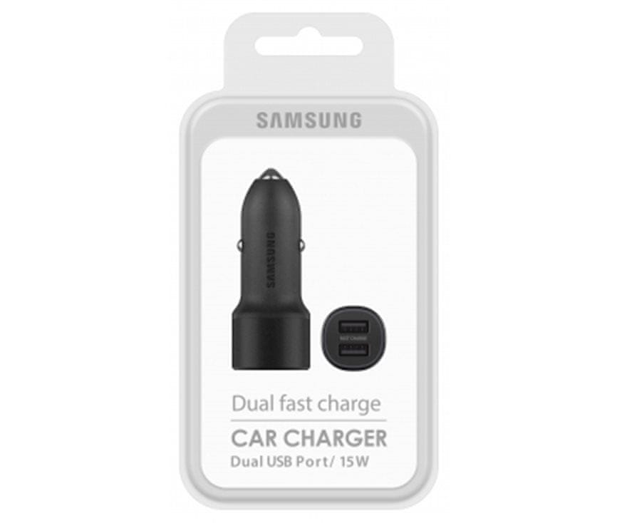 Samsung Duální autonabíječka s podporou rychlonabíjení (15 W), bez kabelu EP-L1100NBEGWW