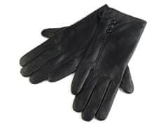 Kraftika 1pár (vel.l) černá dámské kožené rukavice s knoflíky