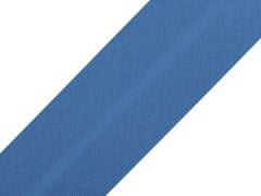 Kraftika 25m 122 blue curacao šikmý proužek bavlněný šíře 20mm