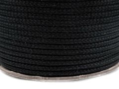 Kraftika 100m černá oděvní šňůra pes 4mm, polyesterové šňůry