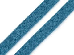 Kraftika 10m 7 modrá oděvní šňůra plochá šíře 15mm, bavlněné šňůry