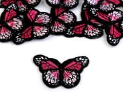Kraftika 10ks růžová malinová nažehlovačka motýl malá