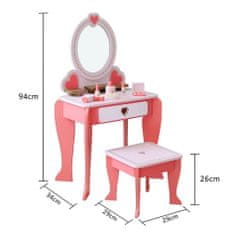 Derrson dřevěný toaletní stolek s příslušenstvím