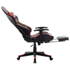 Greatstore Herní židle s podnožkou černá a červená umělá kůže