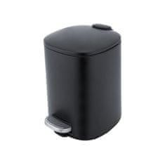 NIMCO Odpadkový koš do koupelny 5l, černý nášlapný hranatý, tiché dovírání NIMCO Odpadkové koše KOS 9005-90