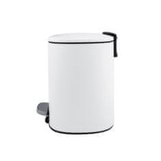 NIMCO Odpadkový koš do koupelny 5l, bílý nášlapný hranatý, tiché dovírání NIMCO Odpadkové koše KOS 9005-05