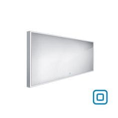 NIMCO Velké zrcadlo do koupelny 140x70 s osvětlením v tenkém rámu po obvodu, dotykový spínač NIMCO ZP 13008V