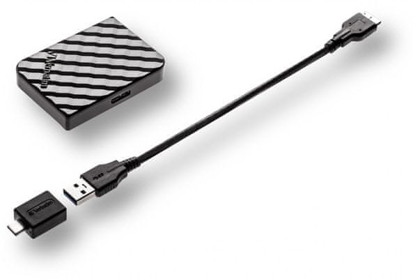 Externý harddisk SSD Verbatim Store 'n' Go Mini SSD 1TB (53237) USB 3.2 Gen 1, nízka hmotnosť, hliníkový, pevný, ľahký, odolný, malý