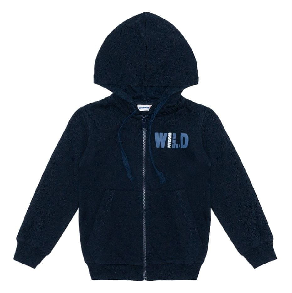 WINKIKI chlapecká mikina na zip Wild WKB11005-190 116 tmavě modrá