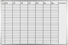 VISION Lakovaná týdenní plánovací tabule ekoTAB 100x70