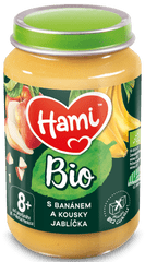 Hami BIO ovocný příkrm S banánem a kousky jablíčka 6x 190g, 8+