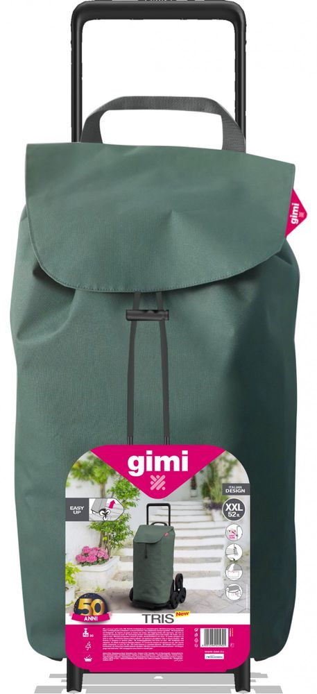 Gimi Tris Floral nákupní vozík zelená