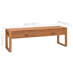 Greatstore TV stolek 140 x 40 x 45 cm recyklované teakové dřevo