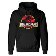 CurePink Pánská mikina Jurassic Park|Jurský Park: Classic Logo (S) černá bavlna polyester