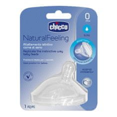 Chicco Dudlík na láhev Natural Feeling silikon, normální průtok 1 ks, 0m +