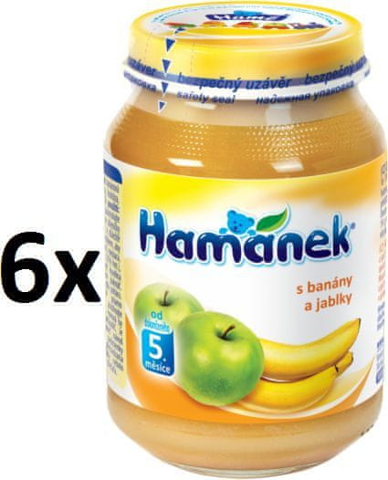 Hamánek S banány a jablky 6x 190 g