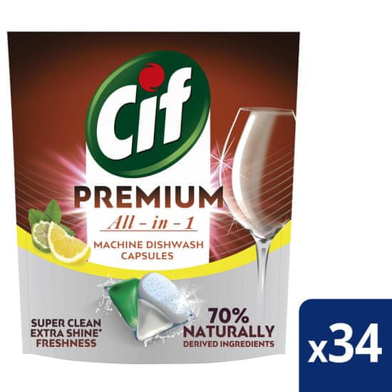Cif Premium Lemon Kapsle do myčky nádobí 34 ks