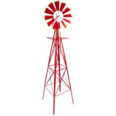 Greatstore Větrný mlýn červený, 245 cm